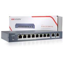 HIKVISION DS-3E0310P-E/M 8 × 10/100Mbps PoE ports, and and 2 × Gigabit RJ45 port Unmanaged POE Switch 65W