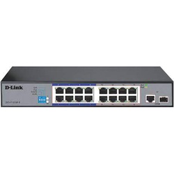 D-Link DES-F1016P-E/B 16-port Fast Ethernet Unmanaged Long Range PoE+ Surveillance Switch