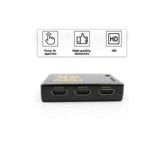 4K 1080P 3x1 HDMI Switcher Cable Adapter 3 In 1 Out Switch PC To