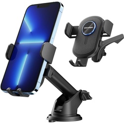 Vention One Touch Clamping Car Phone Mount With Suction Cup Black Square Type, KCVB0