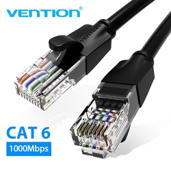 Vention 25M Flat Cat6 UTP Patch Cable  Black