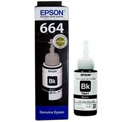 Epson T6641  Black Ecotank Ink Bottle,  for L100, L110, L120, L1300, L1455, L200, L210, L220, L300, L3050, L3060, L3070, L310, L355, L365, L382, L386, L455, L486, L550, L565, L605, L655 -70ml - C13T66414A