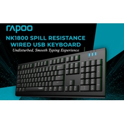 Rapoo NK1800  Spill Resistance Wired USB Keyboard - Black