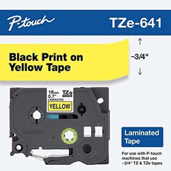 Brother TZE-641 18mm Black on Yellow Tape