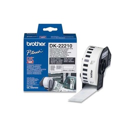 Brother DK-22210 Black On White Labelling Tape