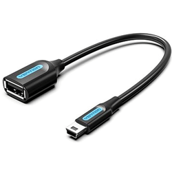 Vention USB 2.0 Mini-B Male to A Female OTG Cable 0.15M Black CCTBB