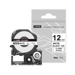 Epson 12mm Black on White label tape , SS12KW, compatible