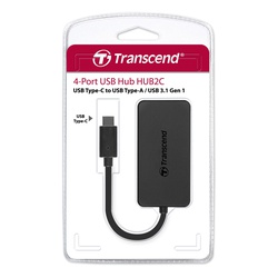 Transcend 4-Port HUB USB 3.1 Gen 1 Type C, Black - TS-HUB2C