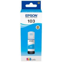 Epson 103 Cyan Original 65ml Ink Bottle, for L1110, L3210, L3211, L3216, L3250, L3251, L3256, L3260, L5290   - C13T00S34A
