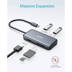 Anker PowerExpand+ 5-in-1 USB-C Ethernet Hub - Gray