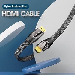 Vention Nylon Braided 4K Flat HDMI Cable 2M Zinc Alloy Type, AASBH