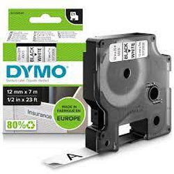 Dymo 12mm Black on White Label Tape