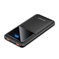 Vention 10000mAh Power Bank (Micro-USB + USB-C + USB-A + USB-A) 22.5W Black LED Display Type, FHKB0