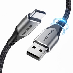 Vention Cotton Braided 1M  USB-C to USB-C 3.1 Cable  Gray, TAAHF