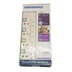 Power max 4 way surge protected extension cable