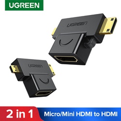 UGREEN Micro HDMI Male + Mini HDMI Male to HDMI Female Adapter - HD129