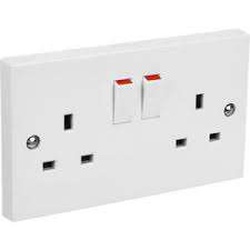 13A 2 Gang Double Pole Switched Double Socket Outlet