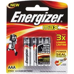 Energizer Tripple AAA Alkaline 4-Pack Batteries