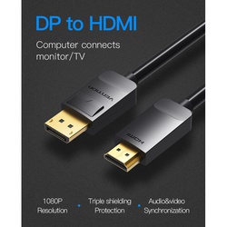 Vention 2M DP to HDMI Cable  Black, HADBH