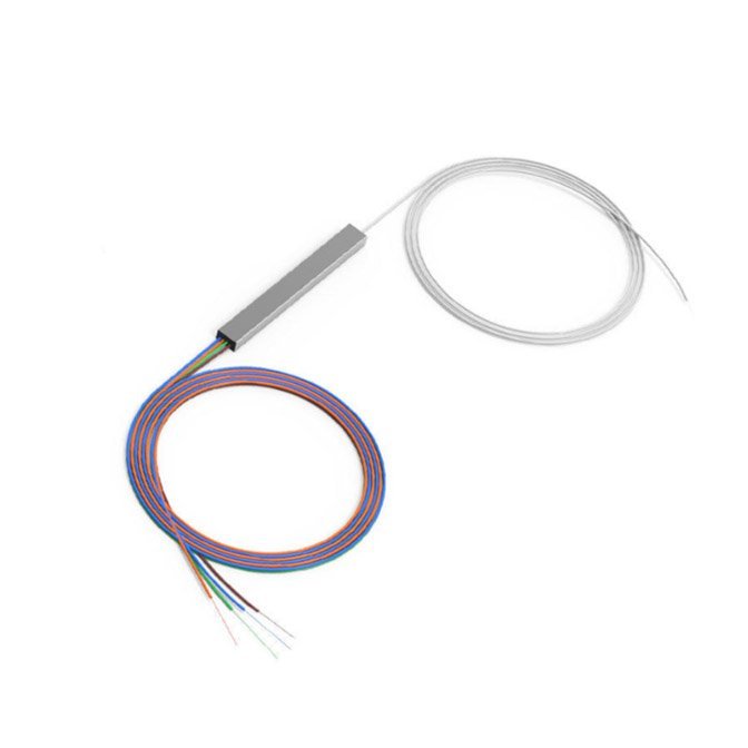 1X2 Bare PLC Steel Tube 250µm Single Mode Fiber Splitter