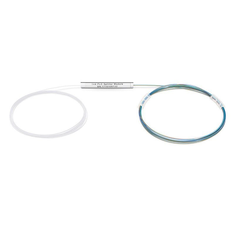 1X4 Bare PLC Steel Tube 250µm Single Mode Fiber Splitter