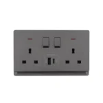 3pin 1G Multi-Functional Floor Socket Outlet C/W Data Cable Socket