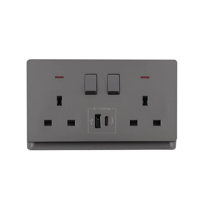 3pin 1G Multi-Functional Floor Socket Outlet C/W Data Cable Socket