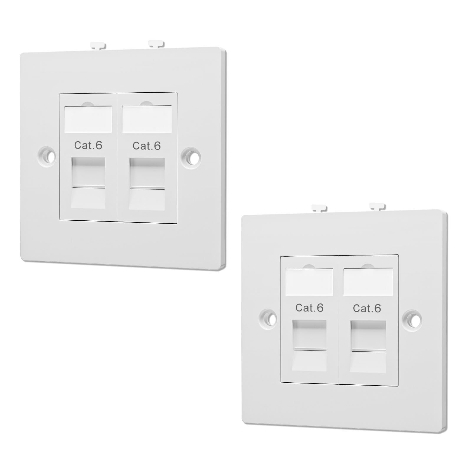 Cat6 Double port Network Data Faceplate