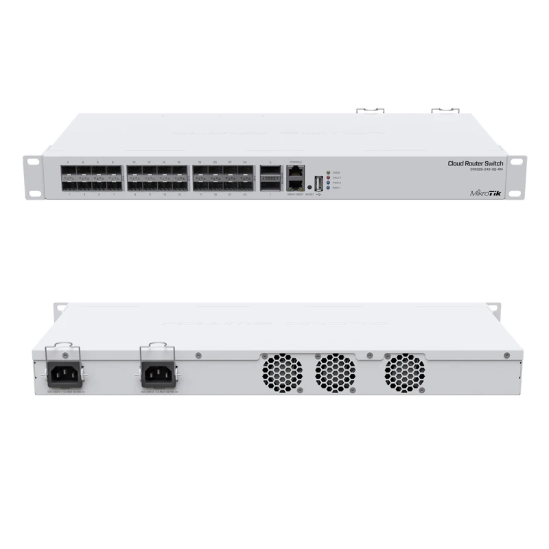 MikroTik CRS326-24S+2Q+RM Cloud Core Router Switch, | 2x 40 Gbps QSFP+ | 24x 10 Gbps SFP+