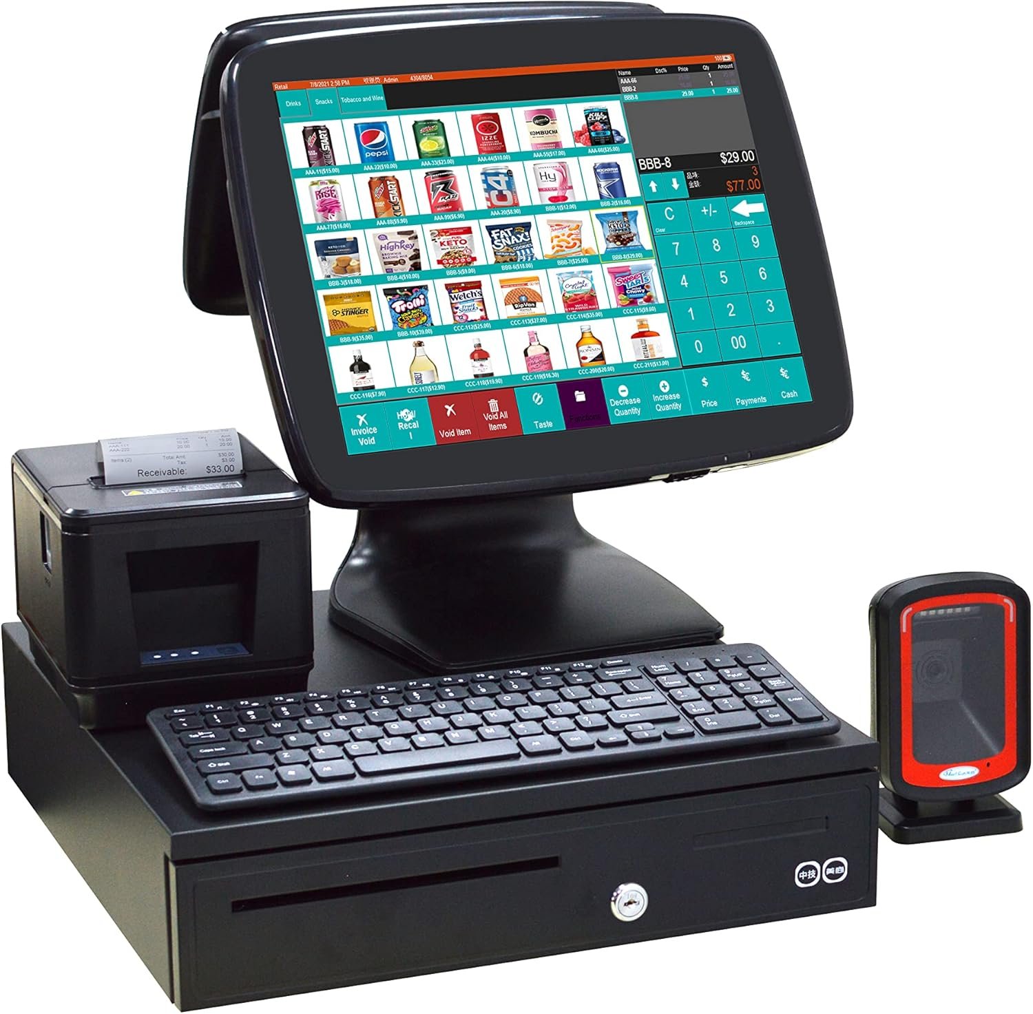 Posiflex DT-208H-B Fanfree Touch POS Terminal