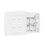 Vention 4-Port Keystone RJ45 Jack Wall Plate
