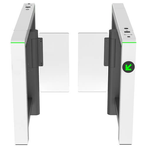 Zkteco SBT2022S Swing Barrier with controller and fingerprint and RFID readers