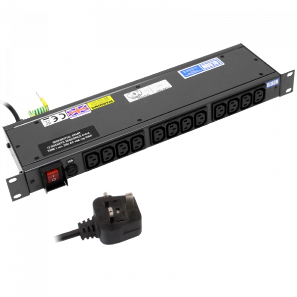 12 Way 1U Horizontal Mount PDU Server Rack