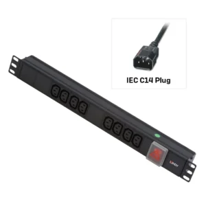 8 Way 1U Horizontal PDU Server Rack Plug