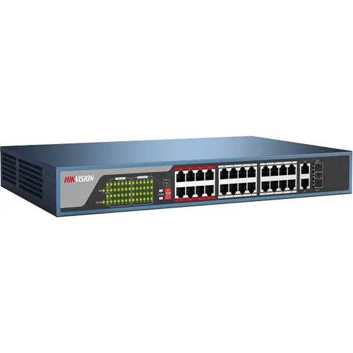 Hikvision 24 ports 100Mbps Unmanaged PoE Switch, DS-3E0326P-E