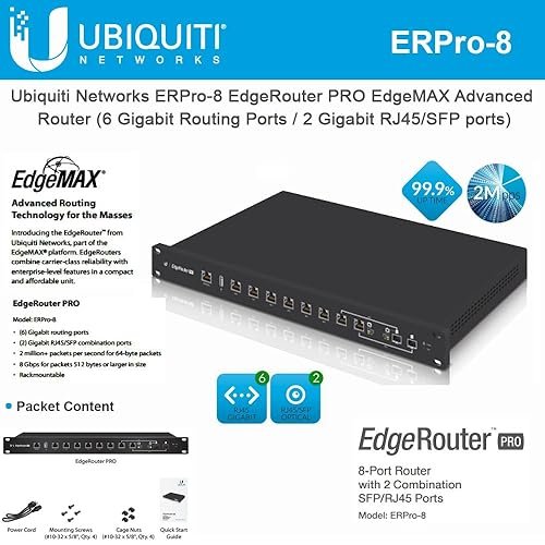 Ubiquiti 8 port 2Sfp Edgerouter, ERPro-8
