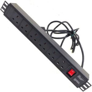 6 Way Black Cabinet Power Distribution Unit