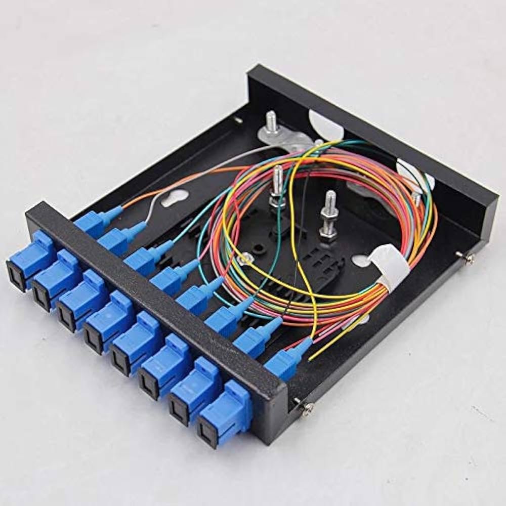 8 Port fiber tray With SC simplex adapters