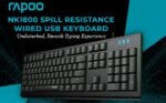 Rapoo NK1800  Spill Resistance Wired USB Keyboard - Black