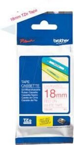 Brother TZE-242 18mm Red on White Tape