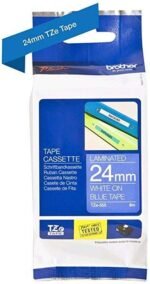 Brother TZE-555 24mm White on Blue Label tape