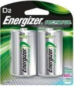 Energizer D-2 Rechargeable 2 pack Battery
