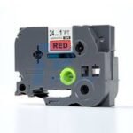 Brother TZ2-451 24mm x 8m black on red label tape, Compatible
