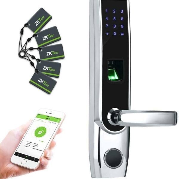 Zkteco TL400B Fingerprint Biometric Door Lock with APP Digital Keyless Bluetooth Locks, Left Handed