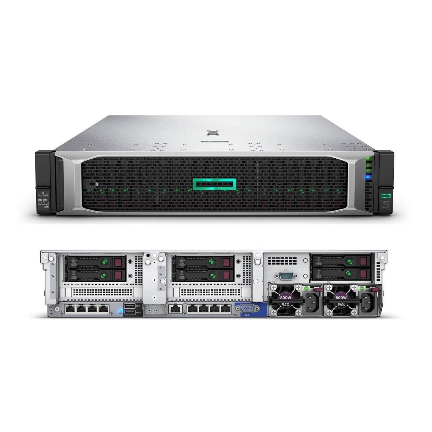 HPE ProLiant DL380 Gen10,  Intel  Xeon 4210 (10-Core, 2.2 GHz, 85W) , 32GB (1x32GB) RDIMM RAM, NO HDD, 500W HPE FlexSlot Power Supply, P408i-a w/2GB, No Optical Drive, No Mouse, No Keyboard,  Rack 2U