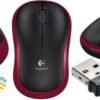 Logitech M185 Wireless Mouse  Red - 910-002237