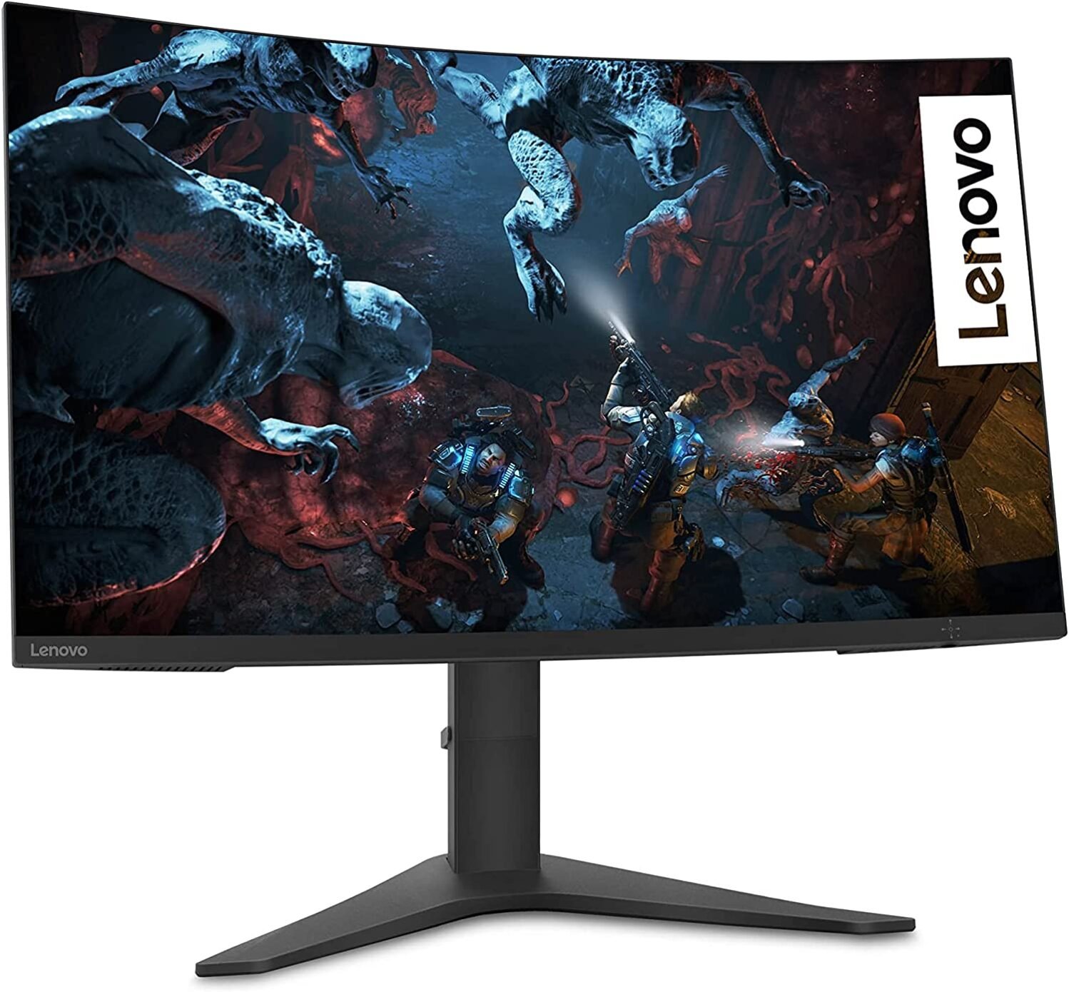 Lenovo G32qc-10 31.5" Curved Gaming Monitor, Tilt, Height Adjust Stand, Black Color