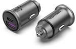 Vention Two-Port USB A+A(30+30) Car Charger Gray Mini Style Aluminium Alloy Type, FFFH0