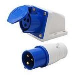 16 Amp 3 Pin Industrial Plug+Socket 220-250V Weatherproof IP44 2P+E 3Phase 16A