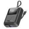 Promate POWERPOD-10 BLACK 10000mAh Compact Power Bank with Built-In Cables